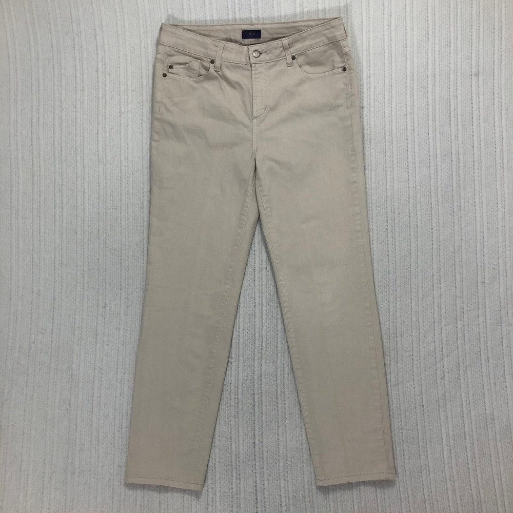NYDJ Ankle Pants Womens Size 10 Beige Stretch Casual Career‎ Trousers
